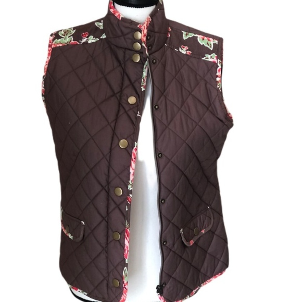 Matilda Jane Quilted Vest Floral Size Small